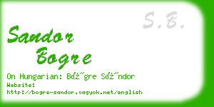 sandor bogre business card